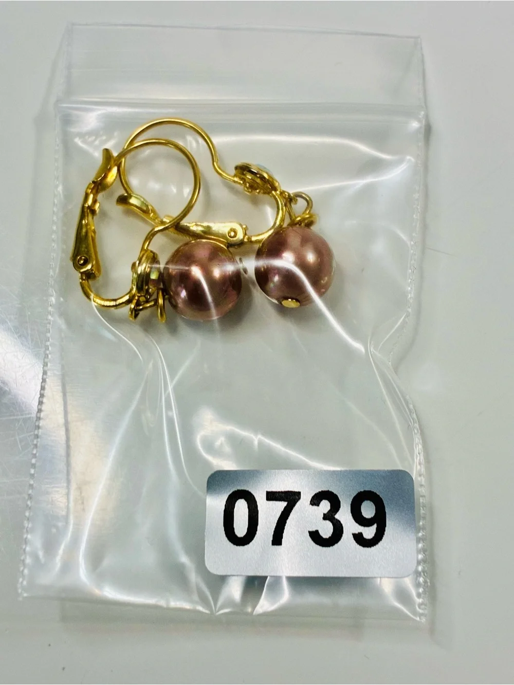 Kirks Folly Gold-tone Pink Pearl Drop Earrings with Crystal